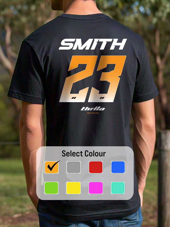 Racer CUSTOM NAME &amp; NUMBER Tee