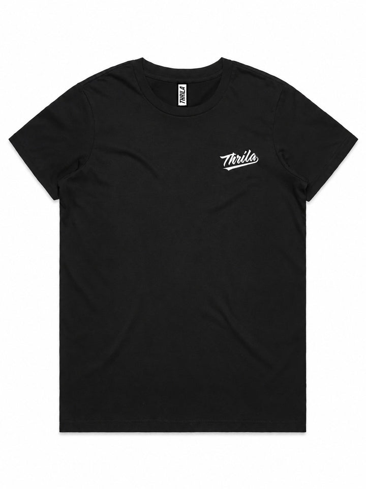 Apache Black Ladies Top (Choose Tee or Tank) — tee front view