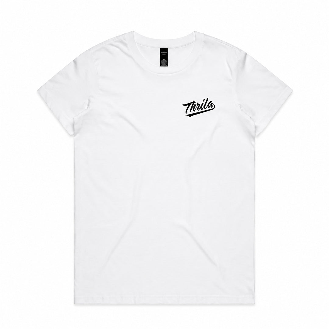 Apache White Ladies Top (Choose Tee or Tank) — tee front view