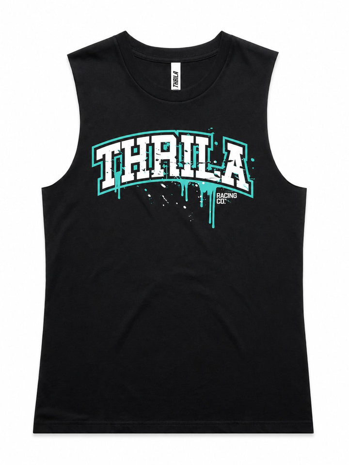 Drip Teal Ladies Top (Choose Tee or Tank) — tank front