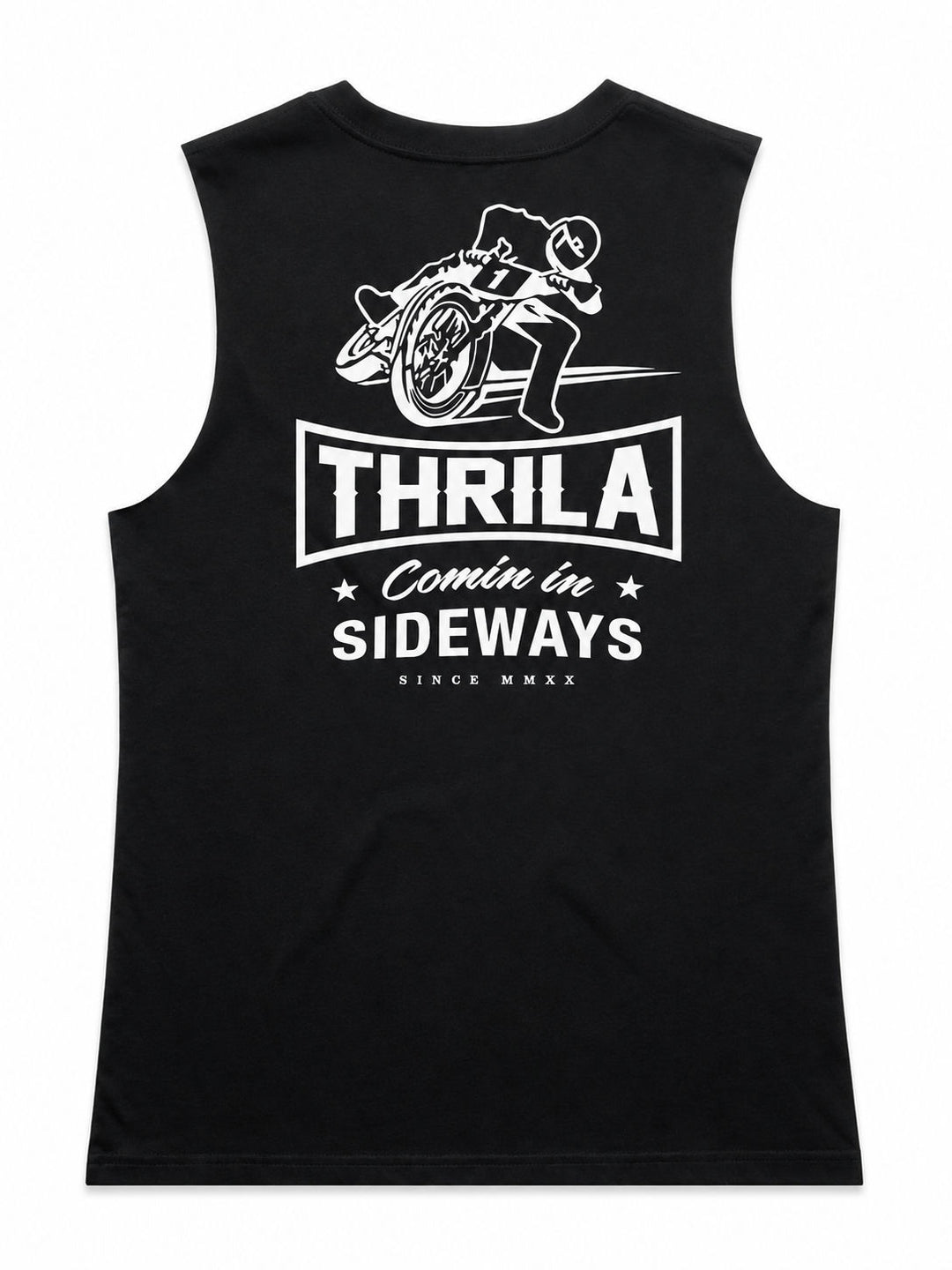 Sideways Black Ladies Top (Choose Tee or Tank) — tank back