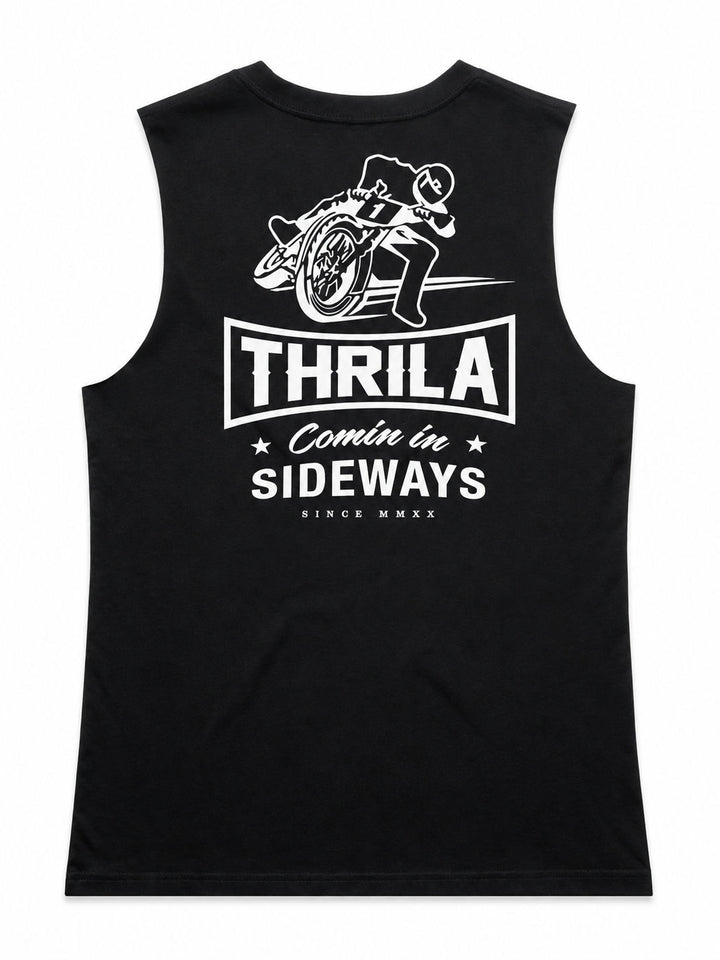 Sideways Black Ladies Top (Choose Tee or Tank) — tank back