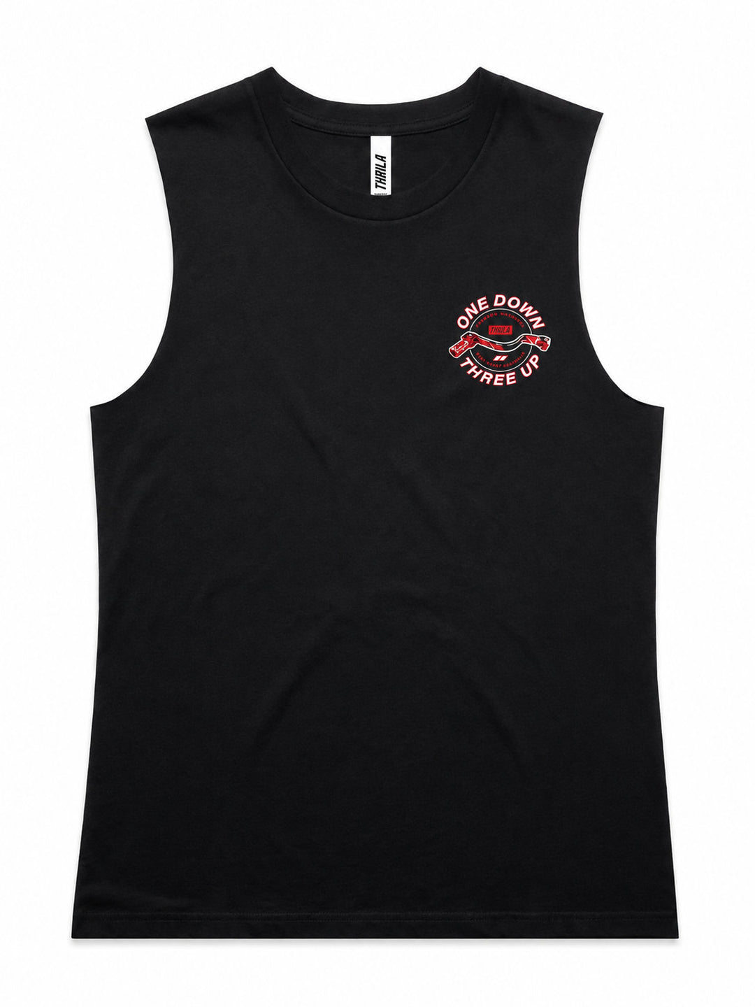 Three Up Ladies Top (Choose Tee or Tank) — tank front view