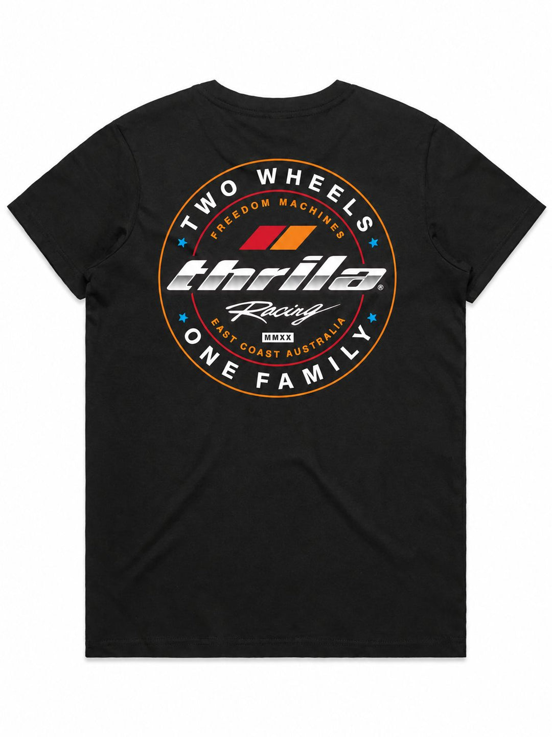 Two Wheels Ladies Top (Choose Tee or Tank) — tee back view