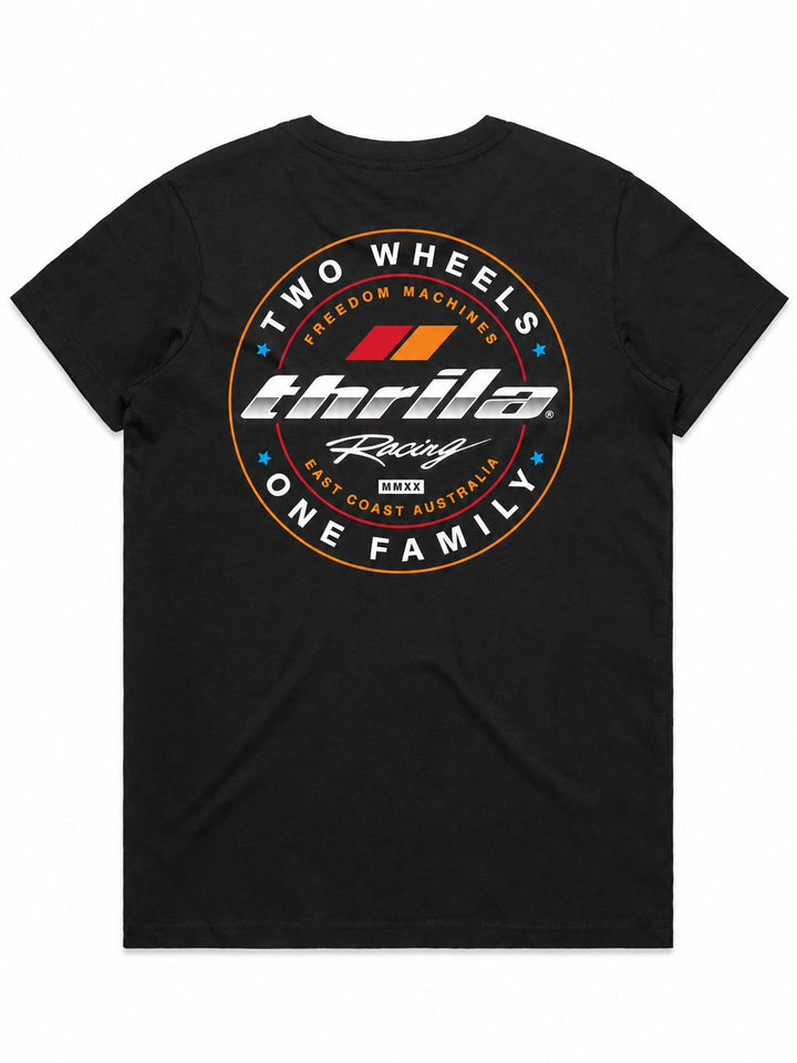 Two Wheels Ladies Top (Choose Tee or Tank) — tee back view