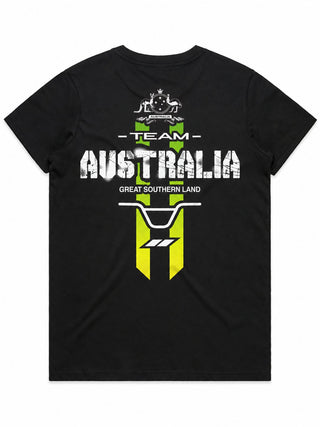 Team Australia 2026 Ladies Top (Choose Tee or Tank) — tee back view