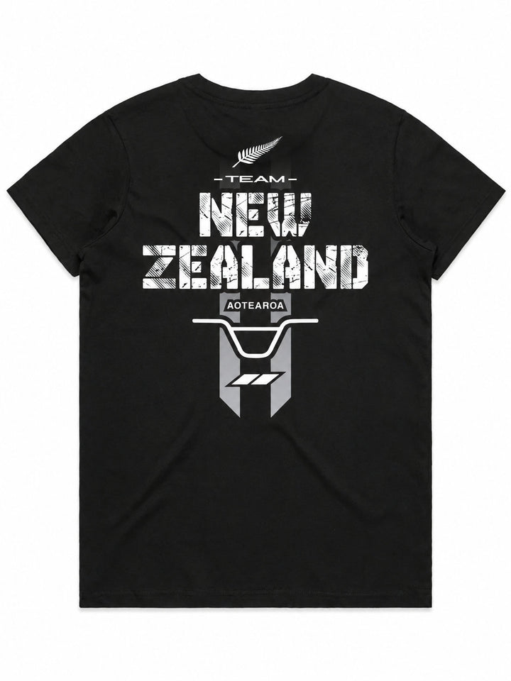 Team NZ 2026 Ladies Top (Choose Tee or Tank) — tee back view