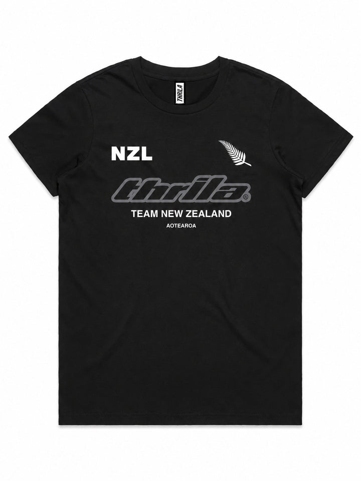Team NZ 2026 Ladies Top (Choose Tee or Tank) — tee front view