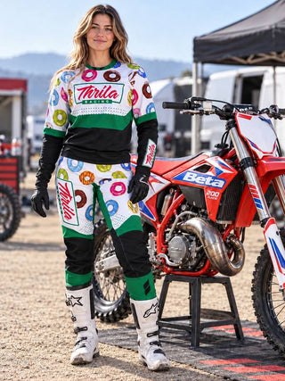 THRILA Dough Motocross racewear on a rider