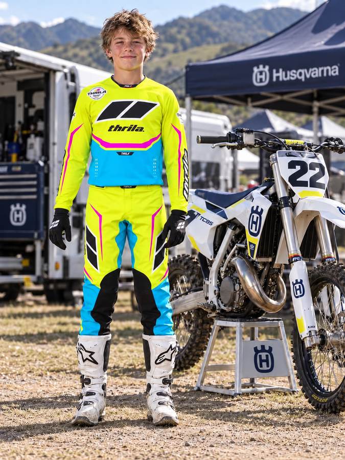 THRILA Electron Motocross racewear on a rider