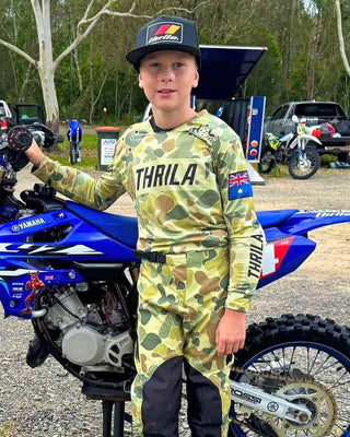 THRILA Auscam Motocross racewear on a rider